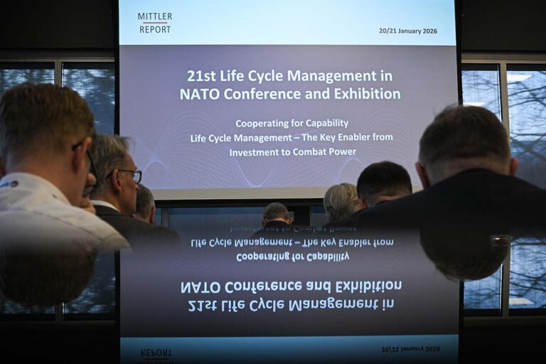 21st NATO LCM Conference Brüssel, 20.01.2026, 21st NATO LCM Conference - Life Cycle Management in NATO. Foto: Mittler Report Verlag / picture alliance / Socrates Tassos